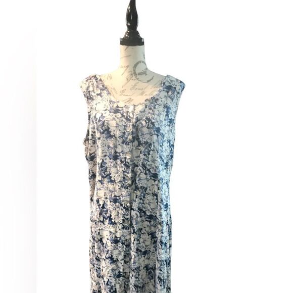BFA Classics Blue Floral Sleeveless Dress Size 2X - Picture 9 of 10